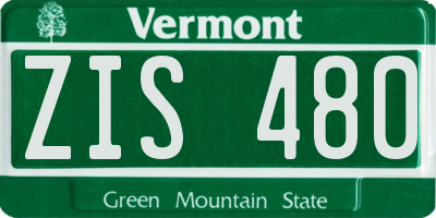 VT license plate ZIS480