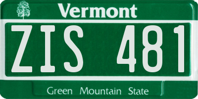 VT license plate ZIS481