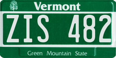 VT license plate ZIS482