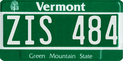 VT license plate ZIS484