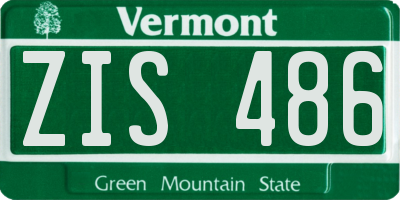 VT license plate ZIS486