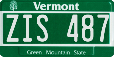 VT license plate ZIS487
