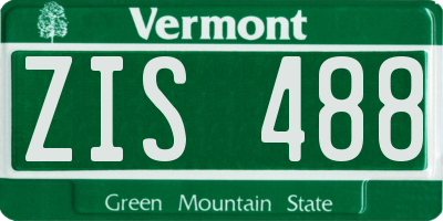 VT license plate ZIS488