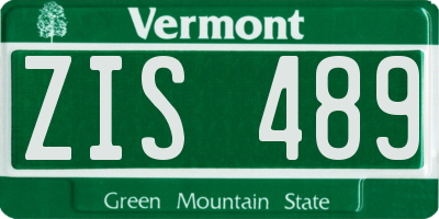 VT license plate ZIS489