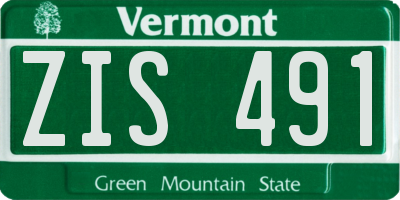 VT license plate ZIS491
