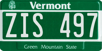 VT license plate ZIS497