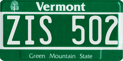 VT license plate ZIS502