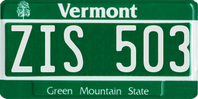 VT license plate ZIS503