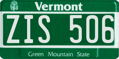 VT license plate ZIS506