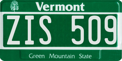 VT license plate ZIS509