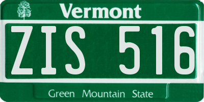 VT license plate ZIS516