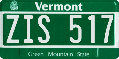 VT license plate ZIS517