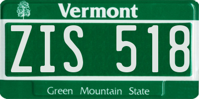 VT license plate ZIS518