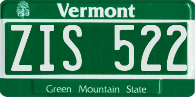VT license plate ZIS522