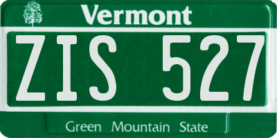 VT license plate ZIS527
