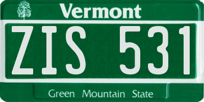 VT license plate ZIS531