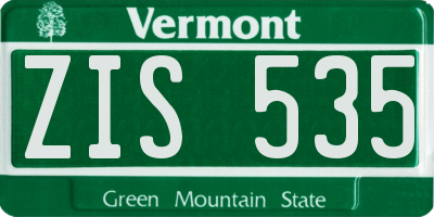 VT license plate ZIS535