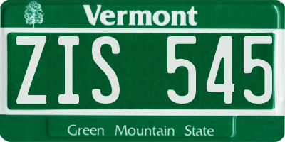 VT license plate ZIS545
