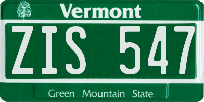 VT license plate ZIS547