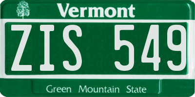 VT license plate ZIS549