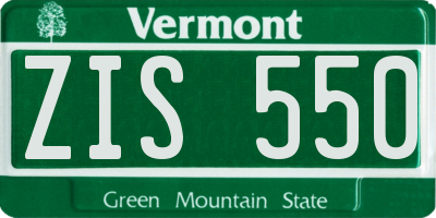 VT license plate ZIS550