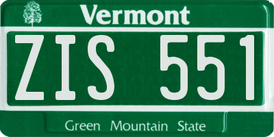 VT license plate ZIS551