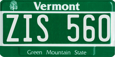 VT license plate ZIS560