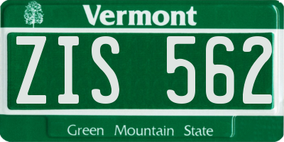 VT license plate ZIS562