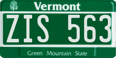 VT license plate ZIS563
