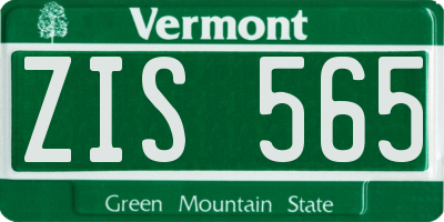 VT license plate ZIS565