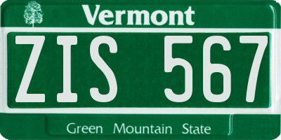 VT license plate ZIS567