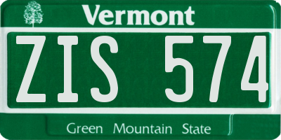 VT license plate ZIS574