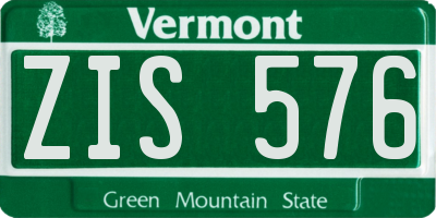 VT license plate ZIS576