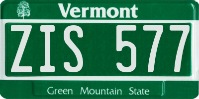 VT license plate ZIS577