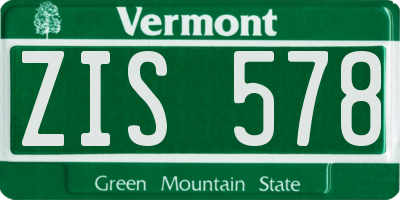 VT license plate ZIS578