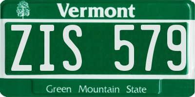 VT license plate ZIS579
