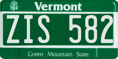 VT license plate ZIS582