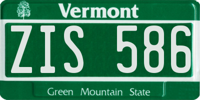 VT license plate ZIS586