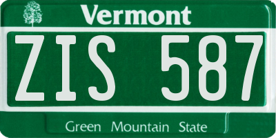 VT license plate ZIS587