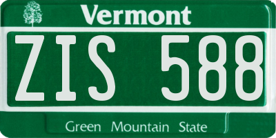 VT license plate ZIS588
