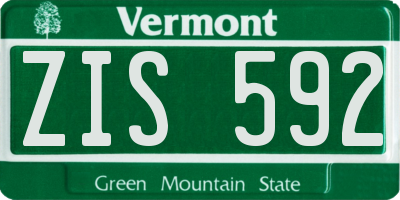 VT license plate ZIS592