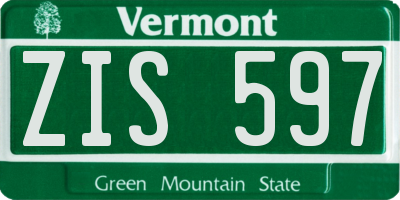 VT license plate ZIS597