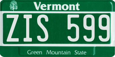 VT license plate ZIS599