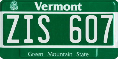 VT license plate ZIS607