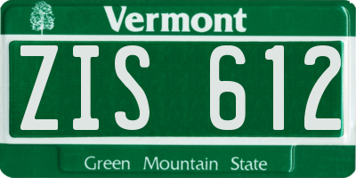 VT license plate ZIS612