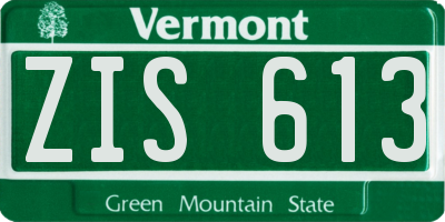 VT license plate ZIS613