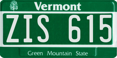 VT license plate ZIS615