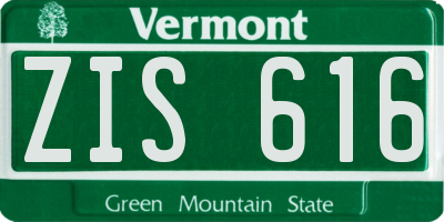 VT license plate ZIS616