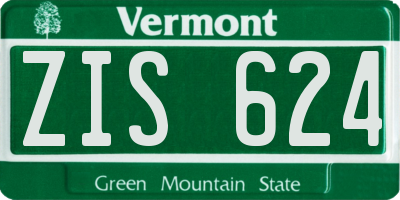 VT license plate ZIS624