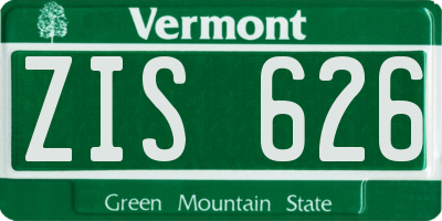 VT license plate ZIS626